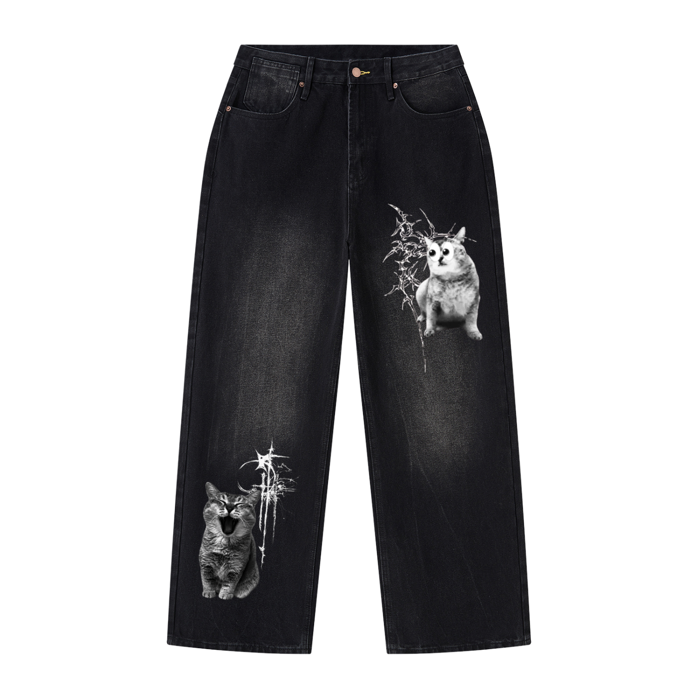 Mei Mei Vintage Wash Wide Leg Jeans